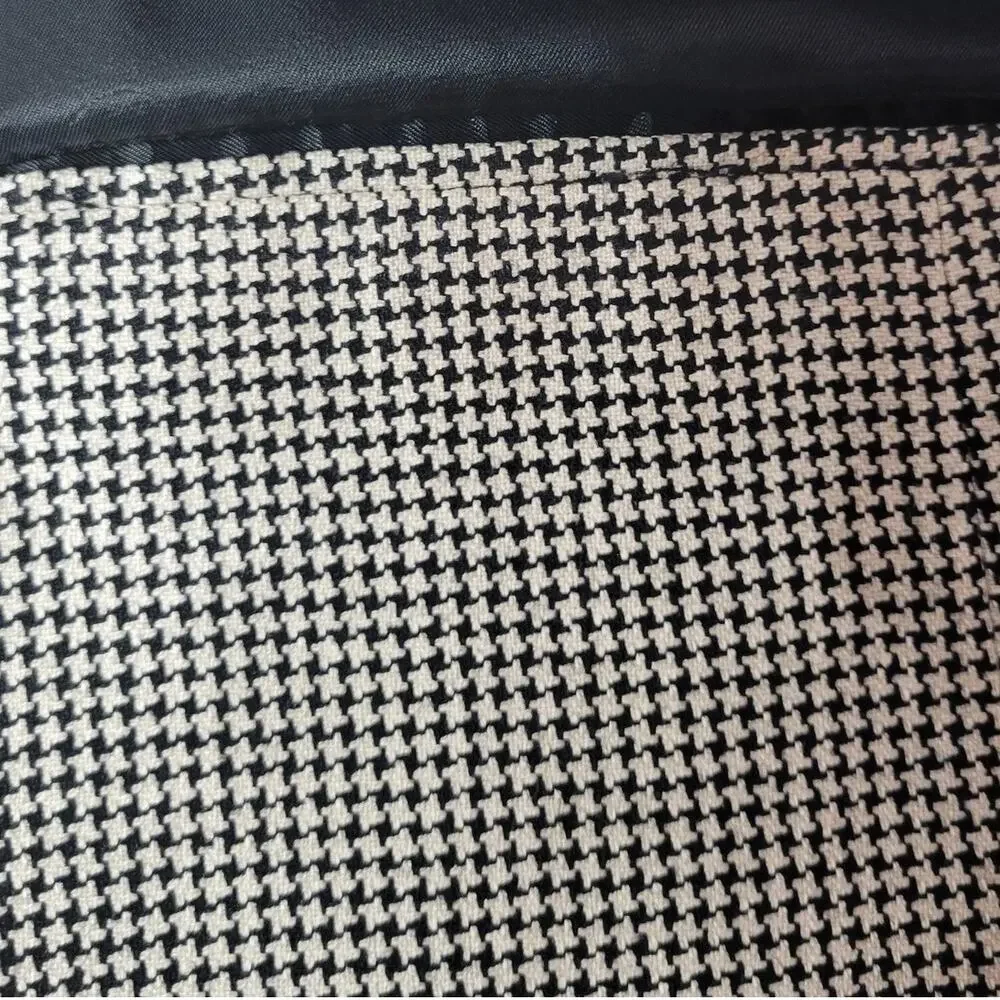 Vintage FIORI Silk Wool Houndstooth Blazer Quiet Luxury 46R